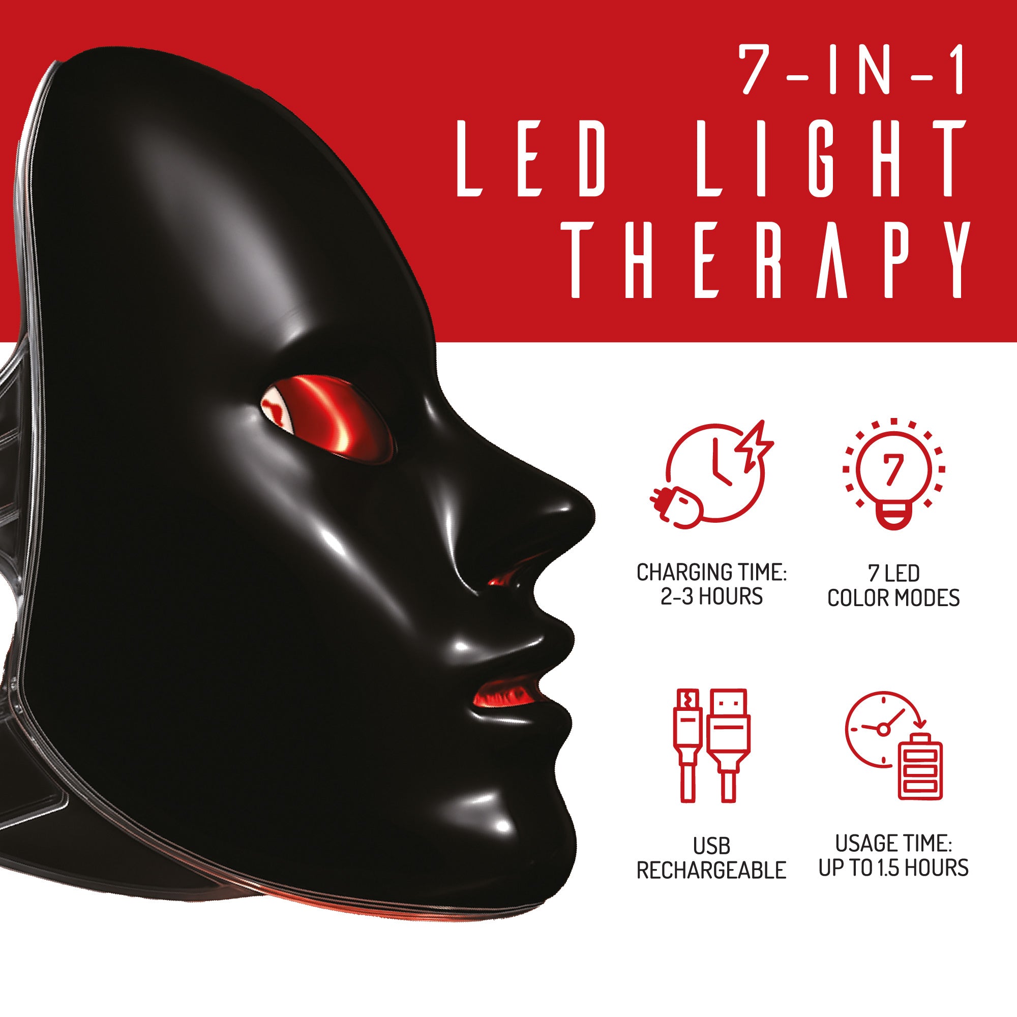 7-in-1 LED Light Therapy Face Mask – Advanced Skincare at Home!